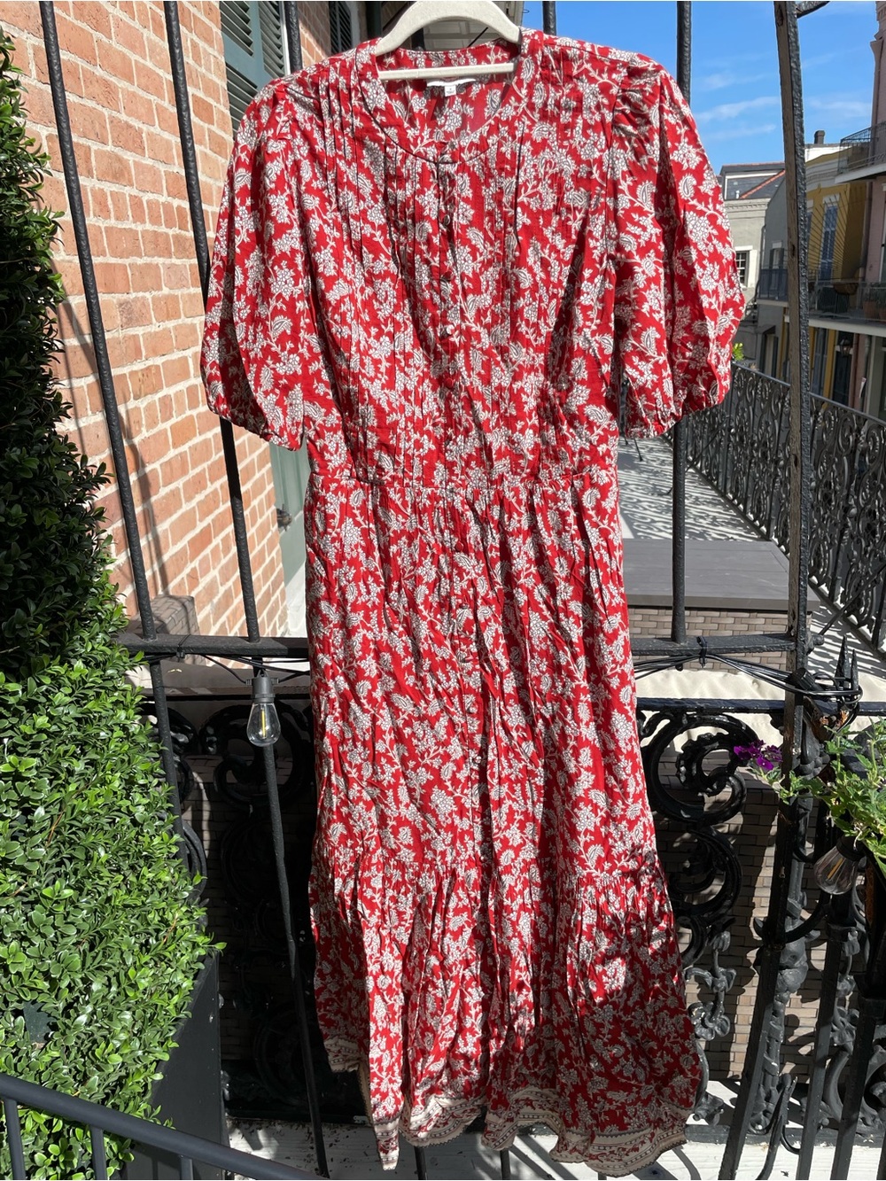 Madewell Red Floral Maxi Dress